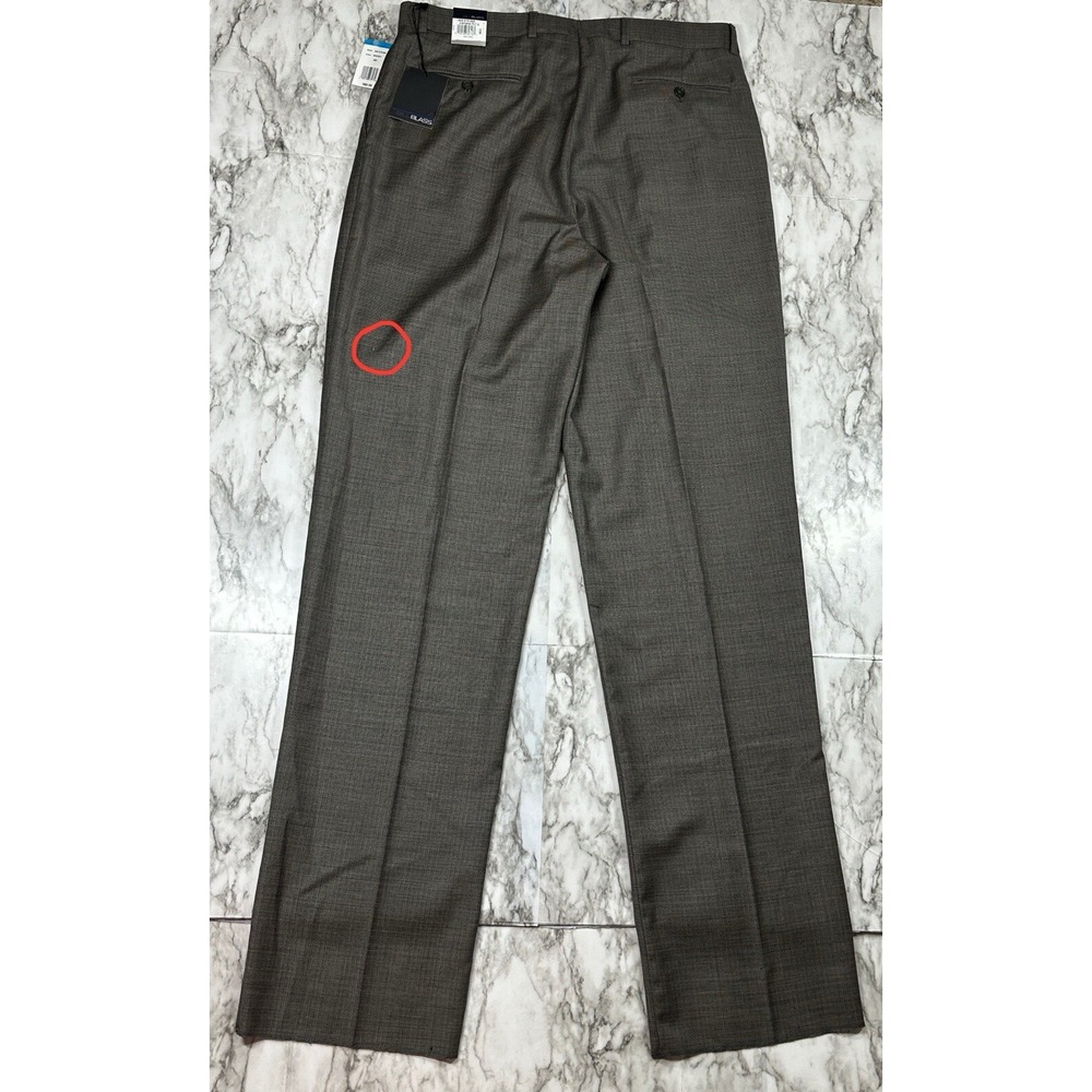 Bill Blass Dress Pants Mens‎ 100% Wool Size 36R Brown Checks Pleated NEW - Picture 11 of 16